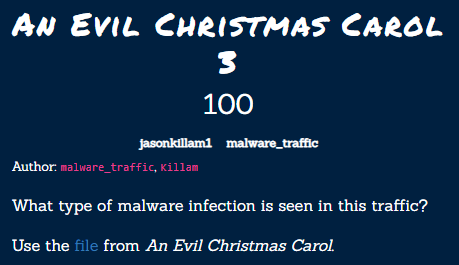 An Evil Christmas Carrol 3 Challenge Description