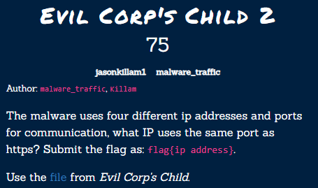 Evil Corp's Child 2 Challenge Description