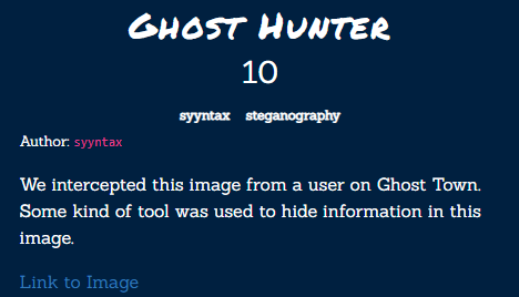 Ghost Hunter Challenge Description