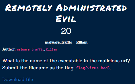 Remotely Administrated Evil 1 Challenge Description